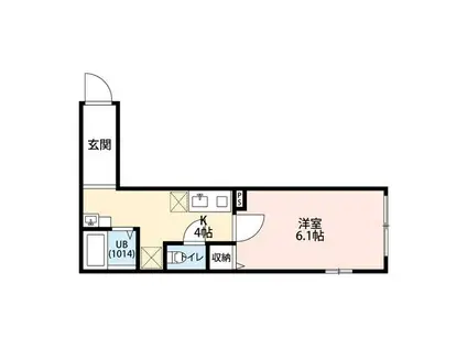 アムール板橋中台(1K/1階)の間取り写真
