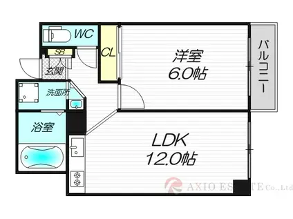 JMRレジデンス新大阪 (1LDK/2階)の間取り写真