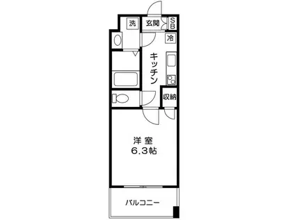 サンリット江北(1K/3階)の間取り写真