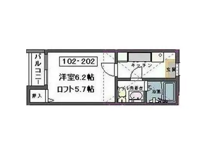 TNメゾン(1K/1階)の間取り写真