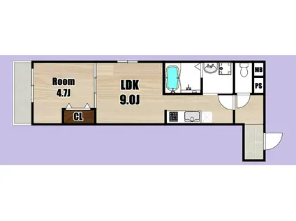 FUJIPALACE新伊丹II番館(1LDK/1階)の間取り写真