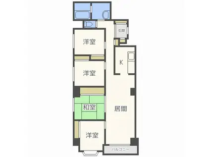 エスポアール円山(4LDK/4階)の間取り写真