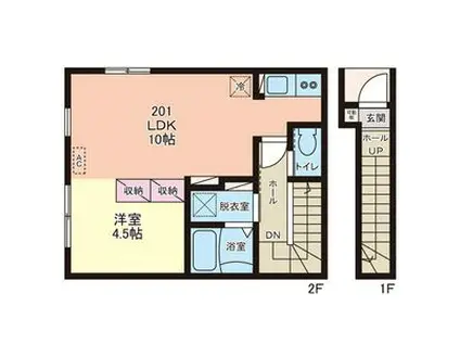 EFFORIA TRIA(1LDK/2階)の間取り写真