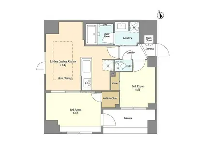 MODIER GINZA イースト(2LDK/7階)の間取り写真