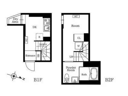 プレニーズ護国寺プレミア(1DK/1階)の間取り写真