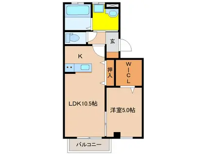 グランピア源藤(1LDK/1階)の間取り写真