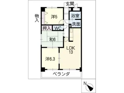 八事ホーフ(3LDK/1階)の間取り写真