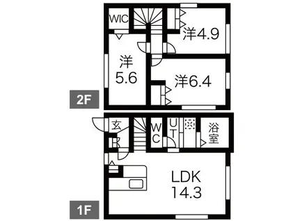 アリエッタA棟(3LDK/1階)の間取り写真