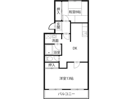 サラグレース川内(2DK/3階)の間取り写真