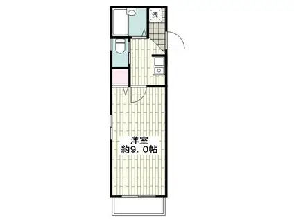 リバーサイド上大岡(1K/1階)の間取り写真