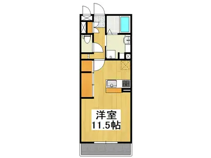 ロイジェントパークス レイクタウン B(ワンルーム/1階)の間取り写真