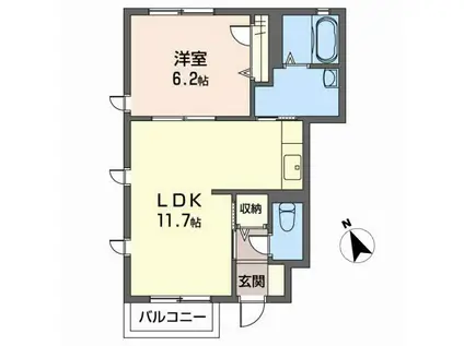 メゾン・ティエードB(1LDK/1階)の間取り写真