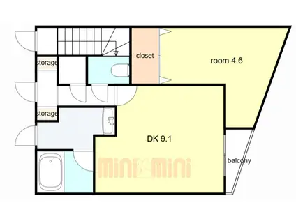 ワコーレアネシス明石小久保(1LDK/1階)の間取り写真