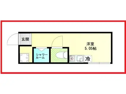 コルディア町屋(ワンルーム/3階)の間取り写真