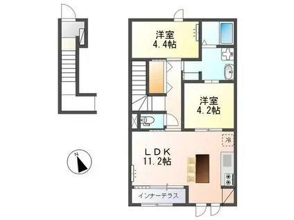 エスペランサ(2LDK/2階)の間取り写真