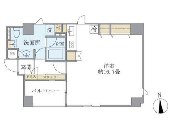 麹町レジデンス(ワンルーム/2階)の間取り写真