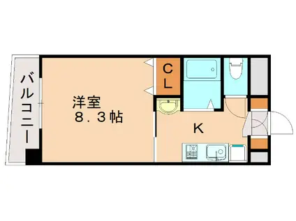 カリタス21(1K/3階)の間取り写真