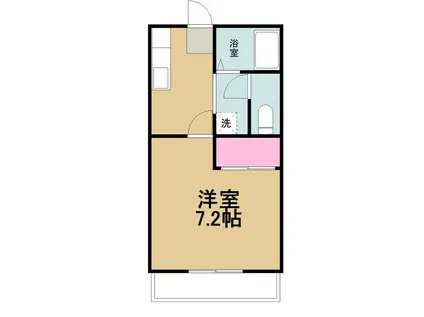 エバーグリーン桜ヶ丘(1K/2階)の間取り写真