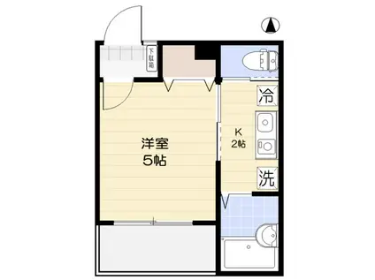 メルディア竹ノ塚2丁目II(1K/1階)の間取り写真