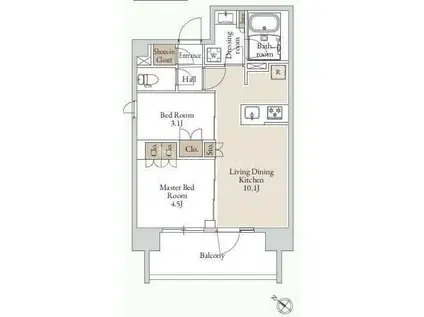 グランカーサ三ノ輪III(2LDK/5階)の間取り写真