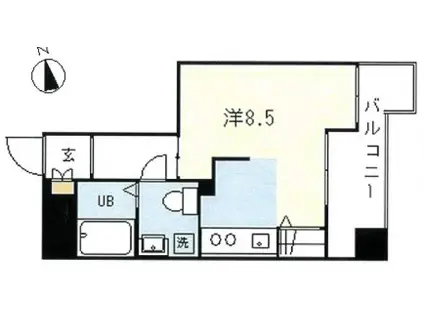 サンフォニー(ワンルーム/10階)の間取り写真