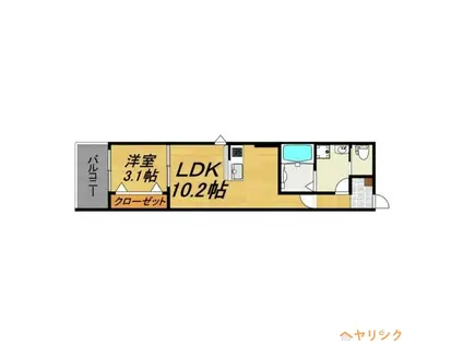 LECOCON新守山(1LDK/3階)の間取り写真