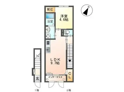 セレーナ(1LDK/2階)の間取り写真