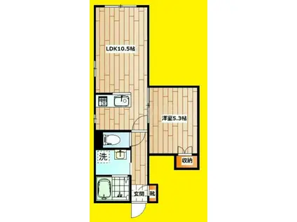 HEBEL MAISON ONE(1LDK/2階)の間取り写真