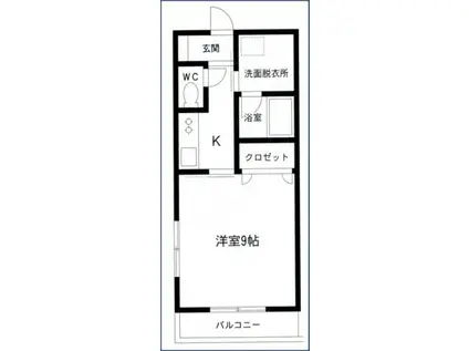 グリーンヒルズI(1K/2階)の間取り写真