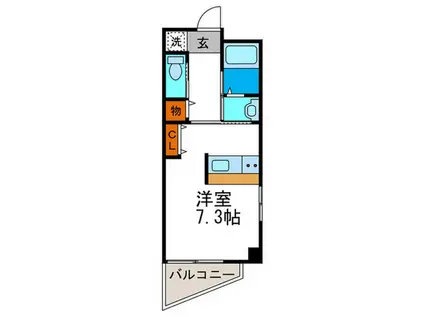 マンションクォーレ(ワンルーム/3階)の間取り写真