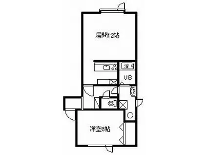 &LOVE(1LDK/2階)の間取り写真