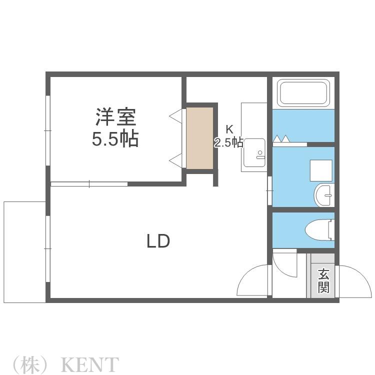 アニマーレ227(1LDK/3階)の間取り写真