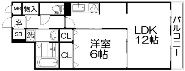 京阪本線 牧野駅 徒歩28分 3階建 築1年(1LDK/3階)の間取り写真