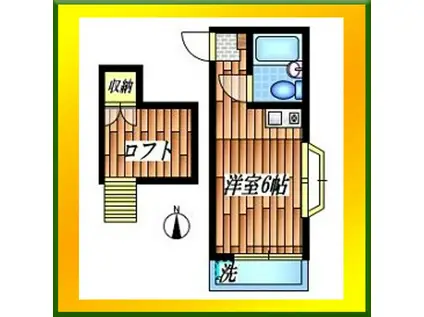 シティハイツ田安(ワンルーム/2階)の間取り写真