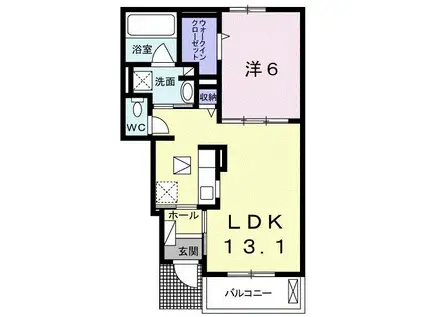 パルティールΒ(1LDK/1階)の間取り写真
