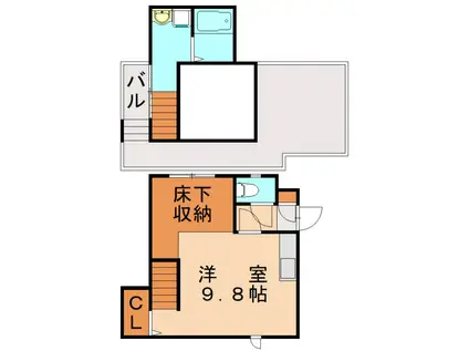 MAISONETIC PARKPLACE(ワンルーム/2階)の間取り写真