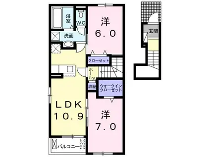 RAVI B(2LDK/2階)の間取り写真