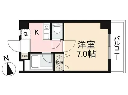 ウッドネスト紫雲(1K/5階)の間取り写真