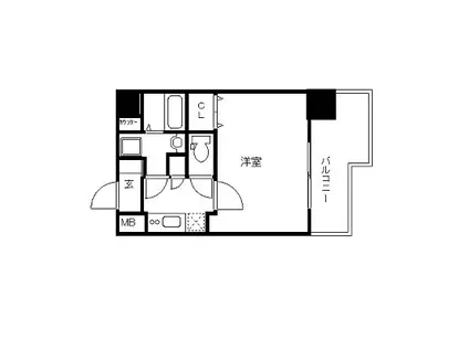 プレサンス丸の内雅風(1K/8階)の間取り写真