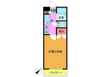 クレオ舞浜A・B(1K/1階)の間取り写真