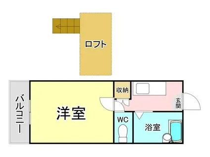 オアシス富士見(1K/2階)の間取り写真