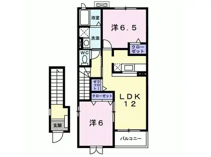 ファミールII(2LDK/2階)の間取り写真
