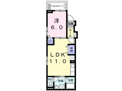 ラフレシール市元(1LDK/2階)の間取り写真