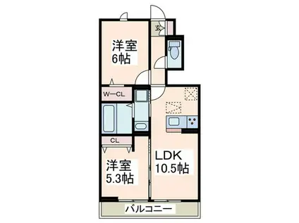 センチュリーハイムすみよし台 V(2LDK/1階)の間取り写真