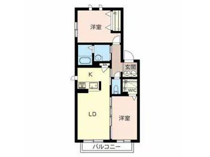シャーメゾン柿の木(2LDK/2階)の間取り写真