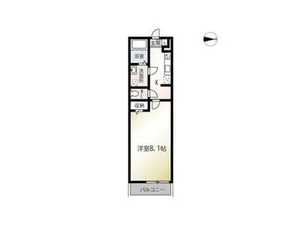 エステイトB東岩槻(1K/1階)の間取り写真