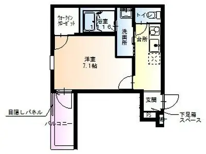 フジパレス杉本町駅西III番館(1K/2階)の間取り写真
