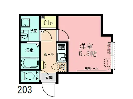 ビスタ ミナミマチダ(1K/2階)の間取り写真