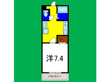 オリエンタルハイツ(1K/1階)の間取り写真