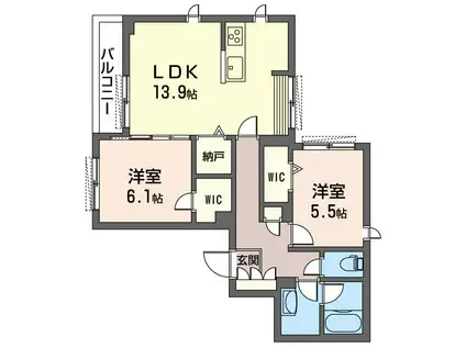 クレバーズハイム豊玉(2LDK/2階)の間取り写真